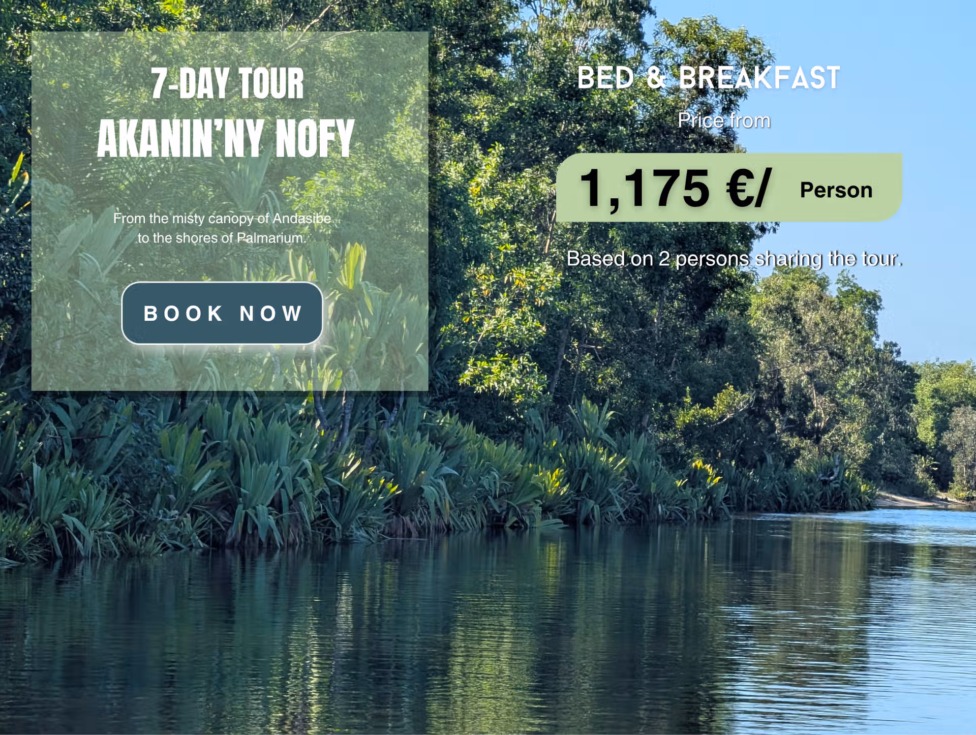 7-day east tour package from Andasibe to Akanin'ny Nofy price from 1175€ by Far Madagascar