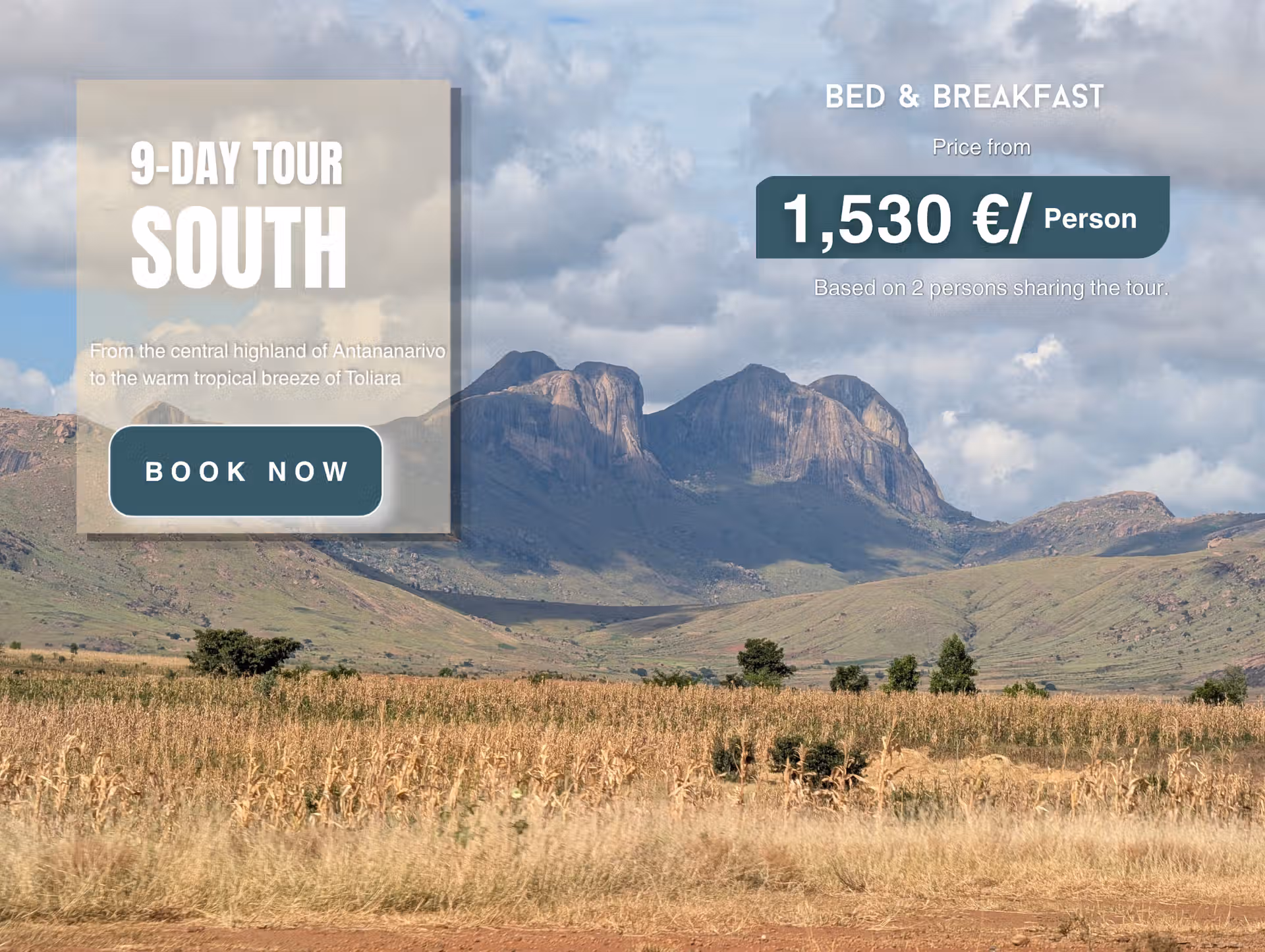 9-day south tour package from Tuléar to Isalo price from 1530€ by Far Madagascar